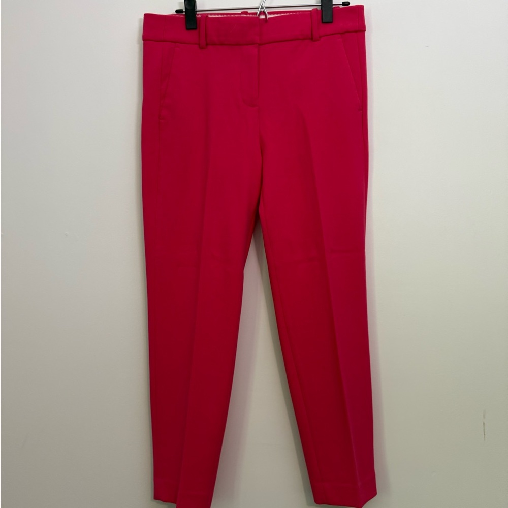 J. Crew Pink Cropped Ankle Pants with Streamlined Silhouette